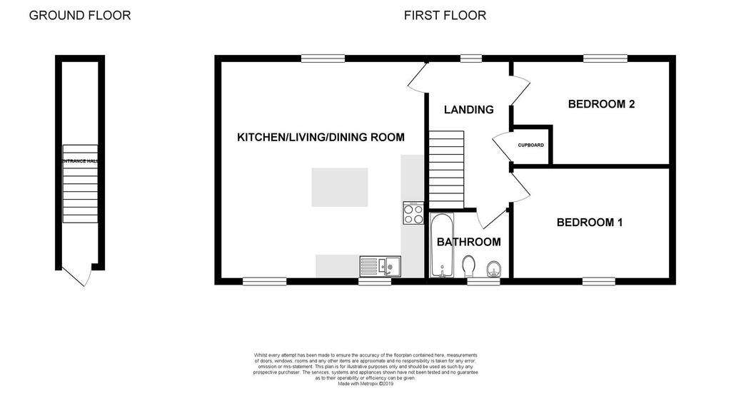2 bedroom coash house to rent - floorplan