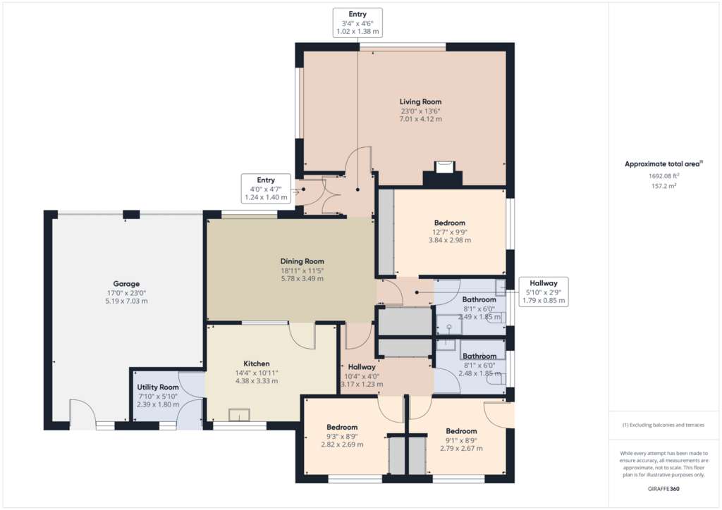 3 bedroom detached bungalow for sale - floorplan