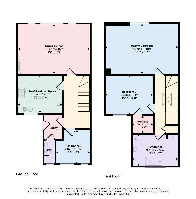 3 bedroom maisonette for sale - floorplan