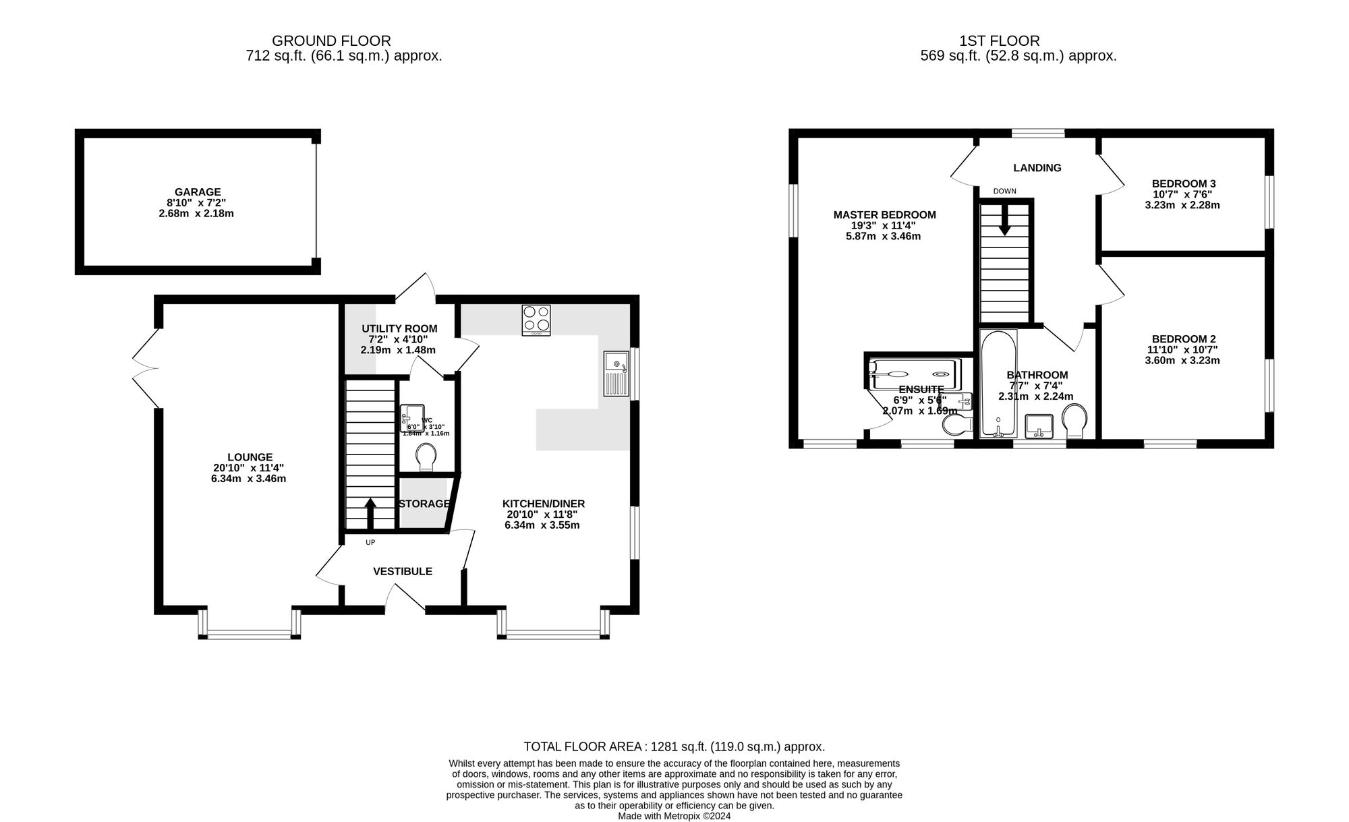 3 bedroom detached house for sale - floorplan