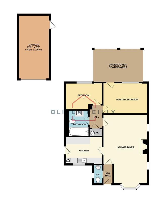 2 bedroom bungalow for sale - floorplan