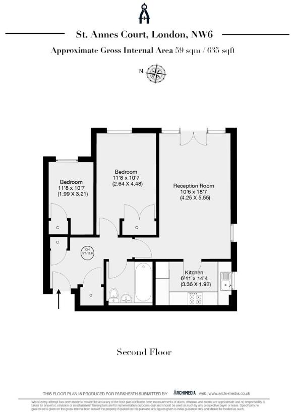 2 bedroom flat for sale - floorplan