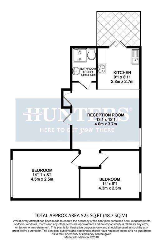 2 bedroom flat to rent - floorplan