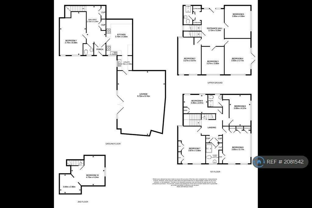 10 bedroom detached house to rent - floorplan
