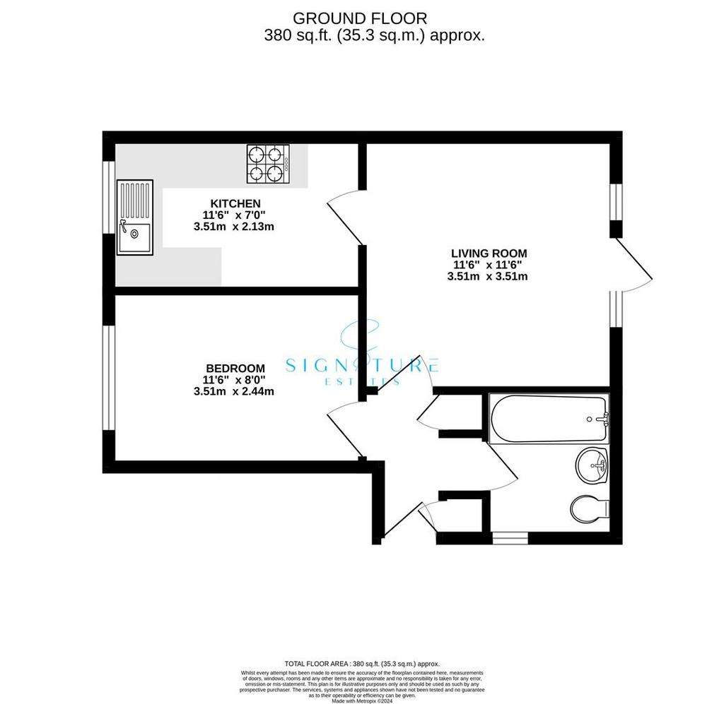 1 bedroom maisonette to rent - floorplan