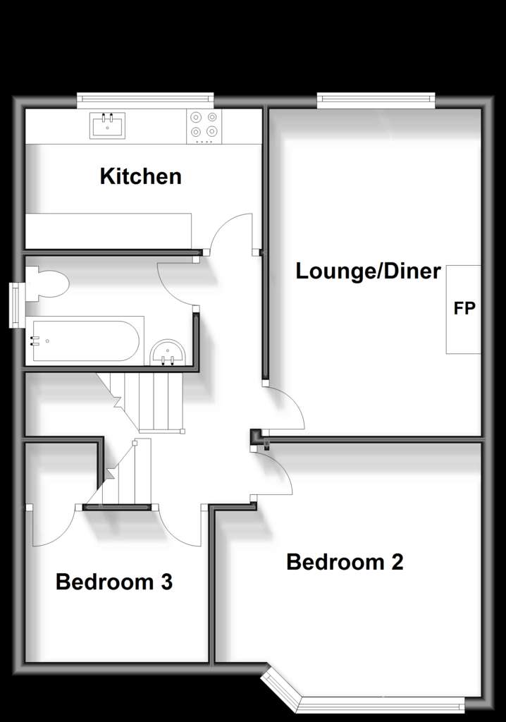 3 bedroom maisonette for sale - floorplan