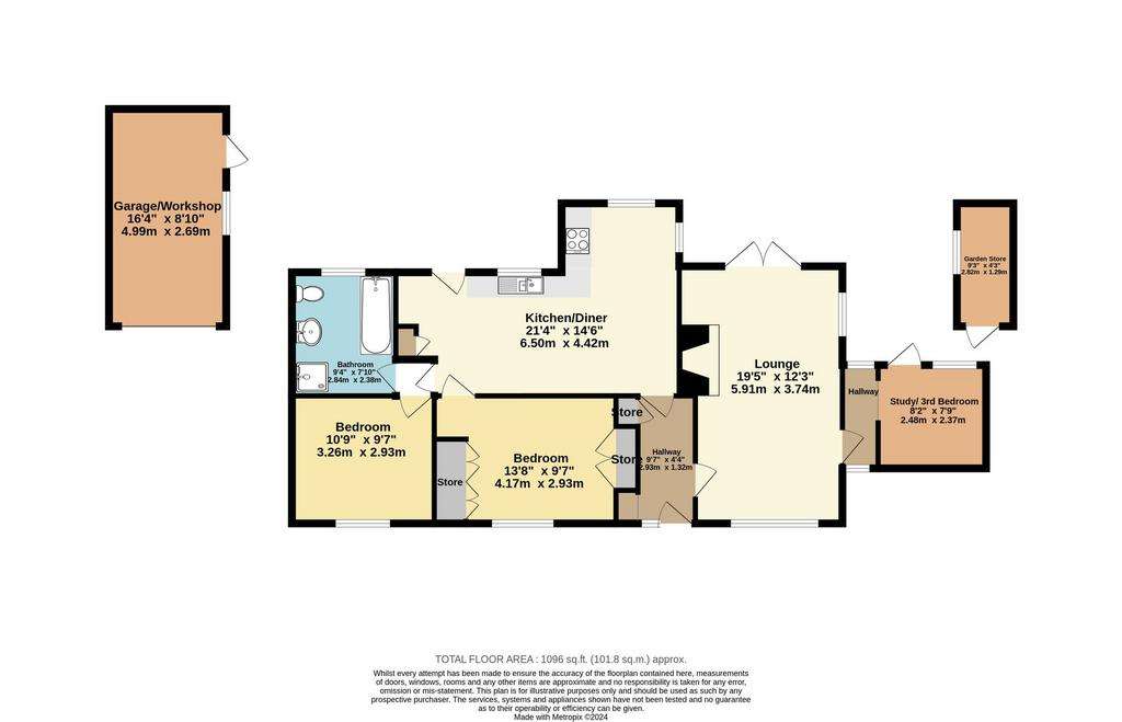 3 bedroom detached bungalow for sale - floorplan