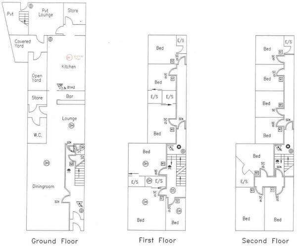 15 bedroom guest house for sale - floorplan