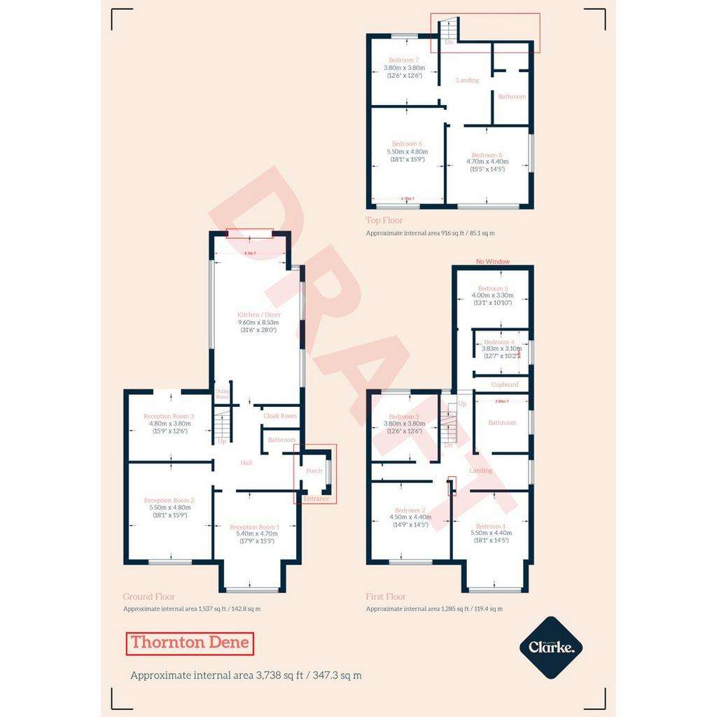8 bedroom semi-detached house for sale - floorplan
