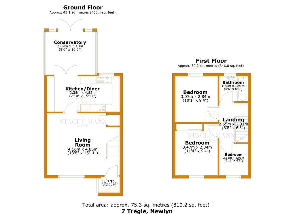 3 bedroom semi-detached house for sale - floorplan