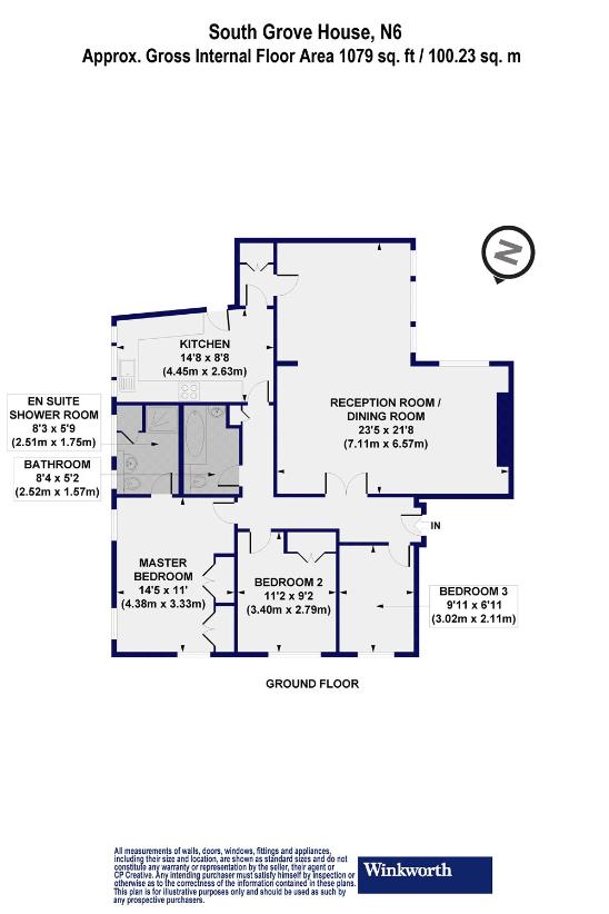 3 bedroom flat for sale - floorplan