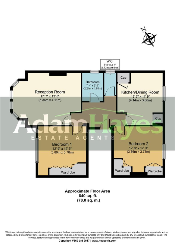 2 bedroom flat for sale - floorplan