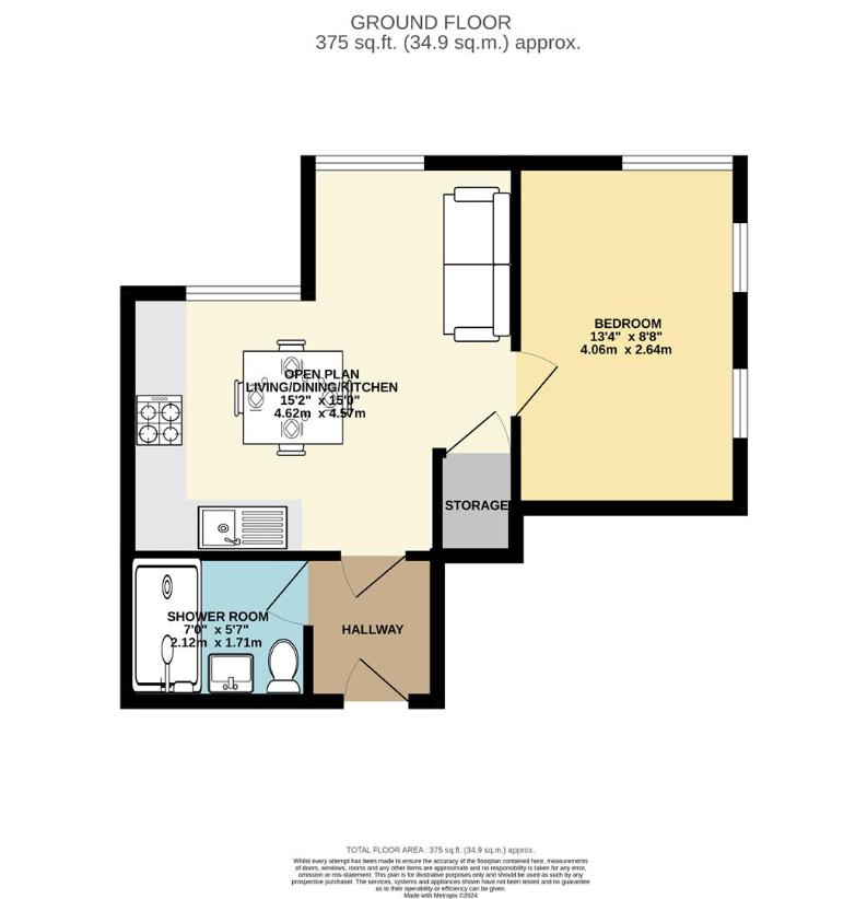 1 bedroom flat for sale - floorplan