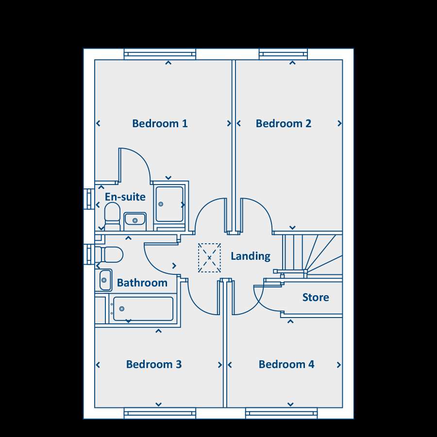 4 bedroom semi-detached house for sale - floorplan