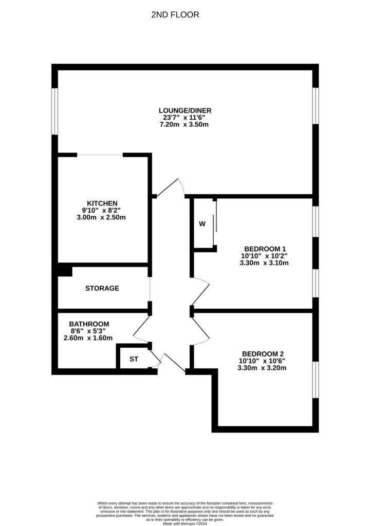 2 bedroom flat for sale - floorplan