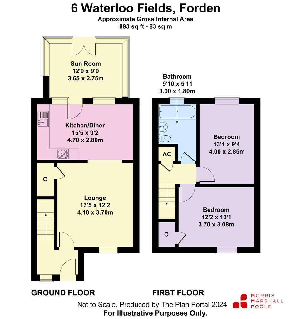 2 bedroom terraced house for sale - floorplan