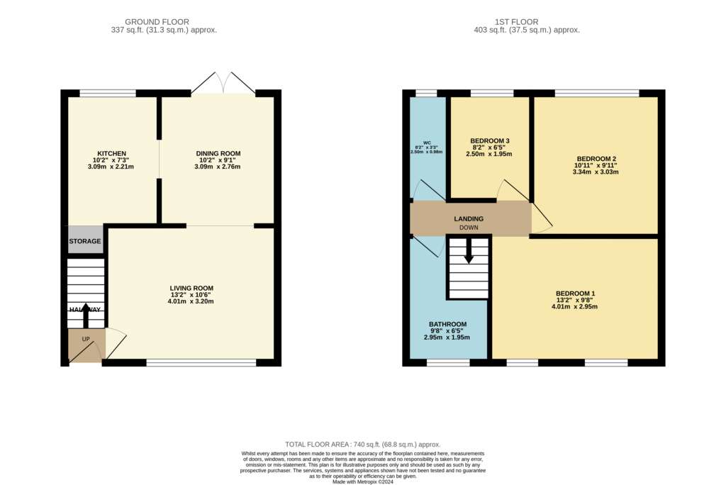 3 bedroom terraced house for sale - floorplan