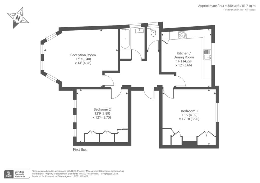 2 bedroom flat for sale - floorplan