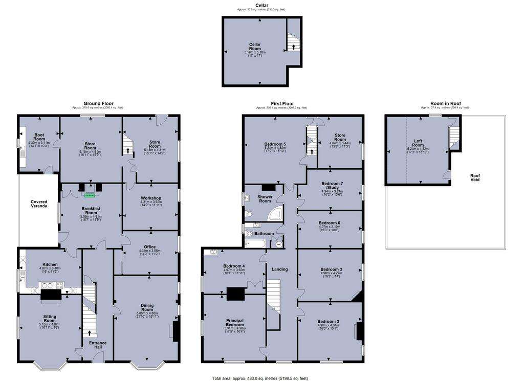 7 bedroom equestrian facility for sale - floorplan