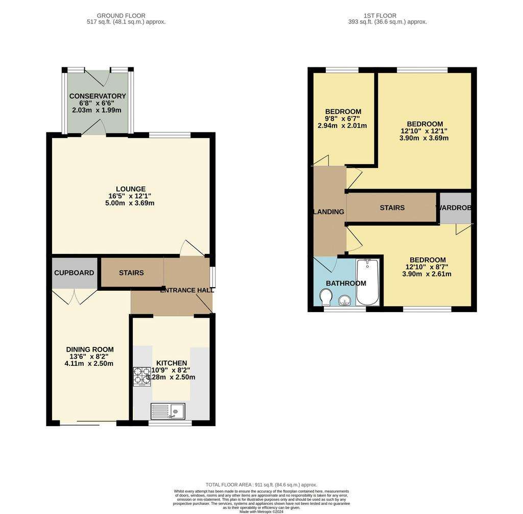 3 bedroom semi-detached house for sale - floorplan