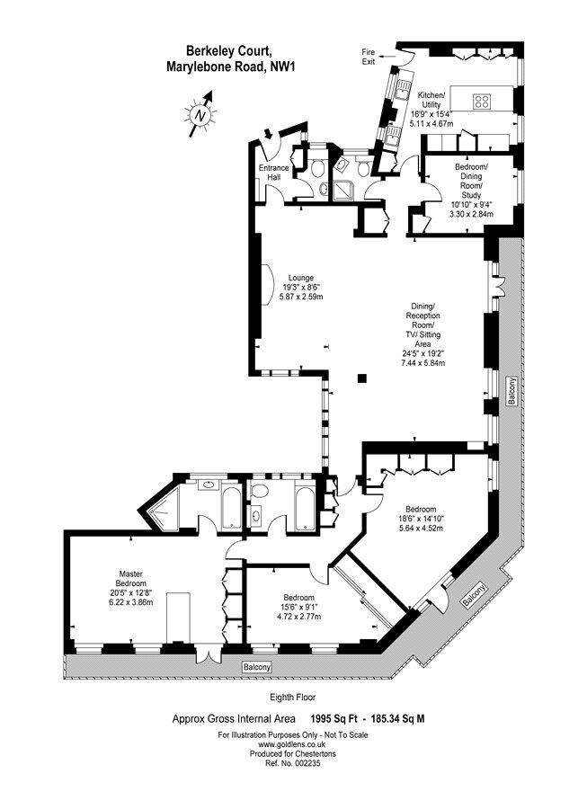 4 bedroom flat to rent - floorplan