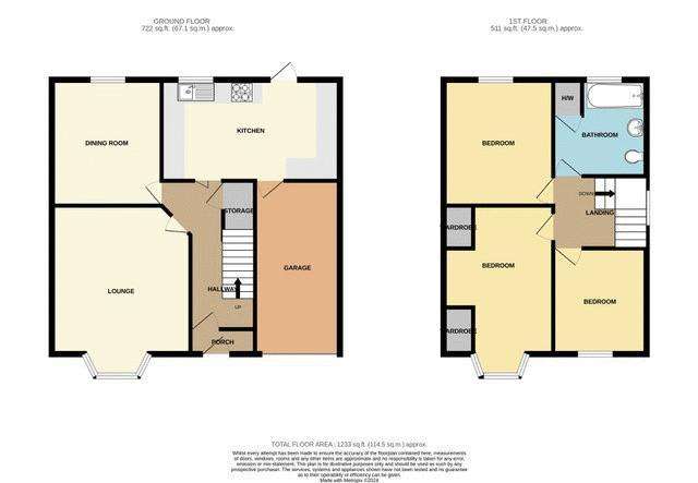 3 bedroom semi-detached house for sale - floorplan