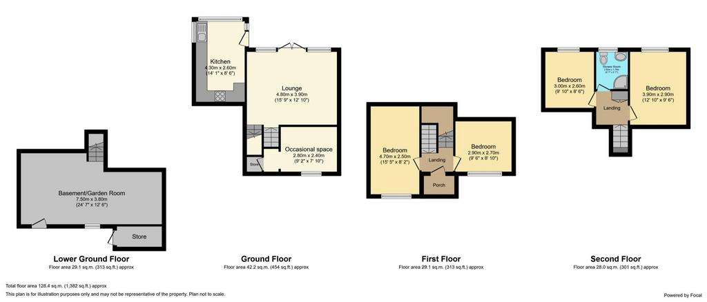 4 bedroom town house for sale - floorplan