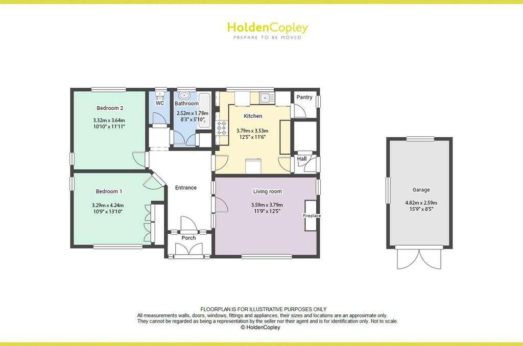 2 bedroom detached bungalow for sale - floorplan