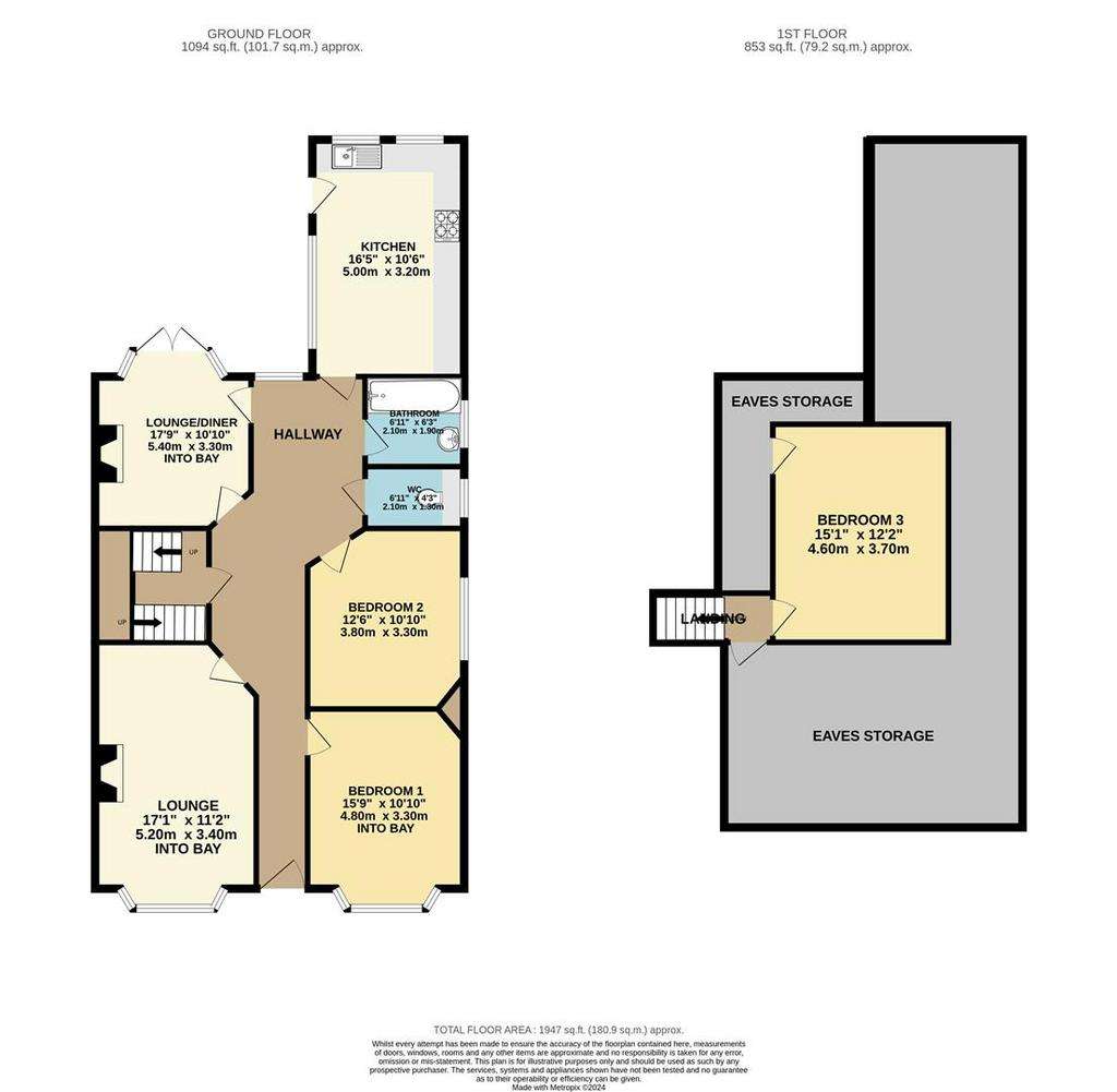 3 bedroom detached bungalow for sale - floorplan