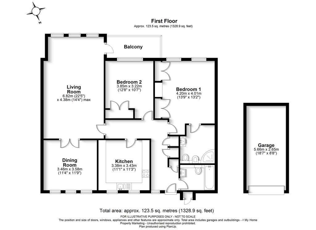 2 bedroom flat for sale - floorplan