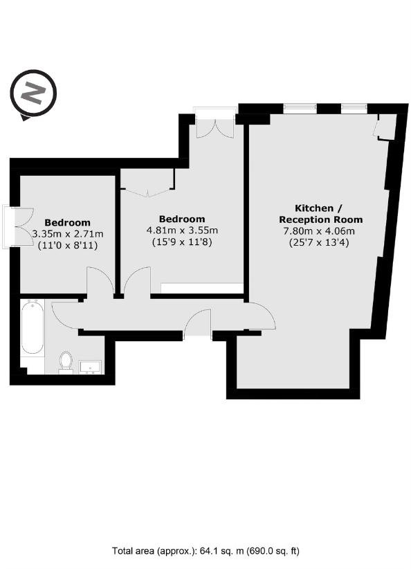 2 bedroom flat for sale - floorplan