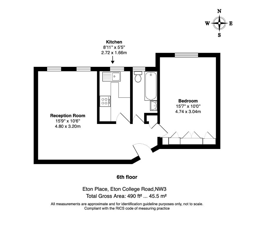 1 bedroom flat for sale - floorplan