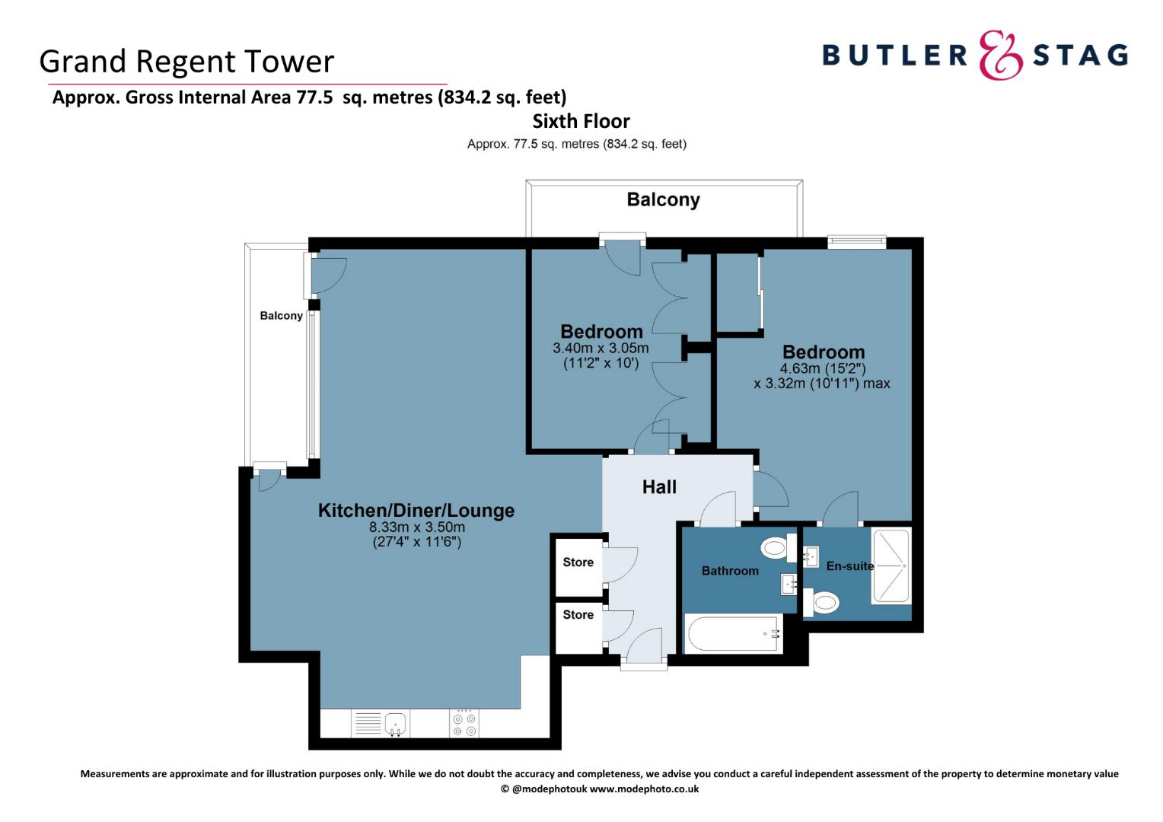 2 bedroom flat for sale - floorplan