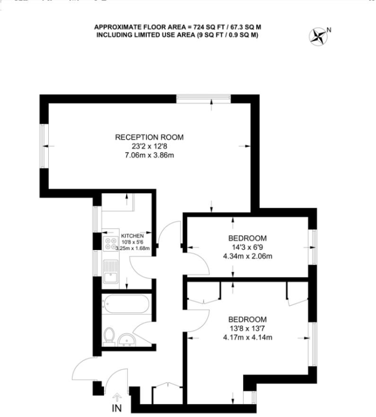 2 bedroom flat for sale - floorplan