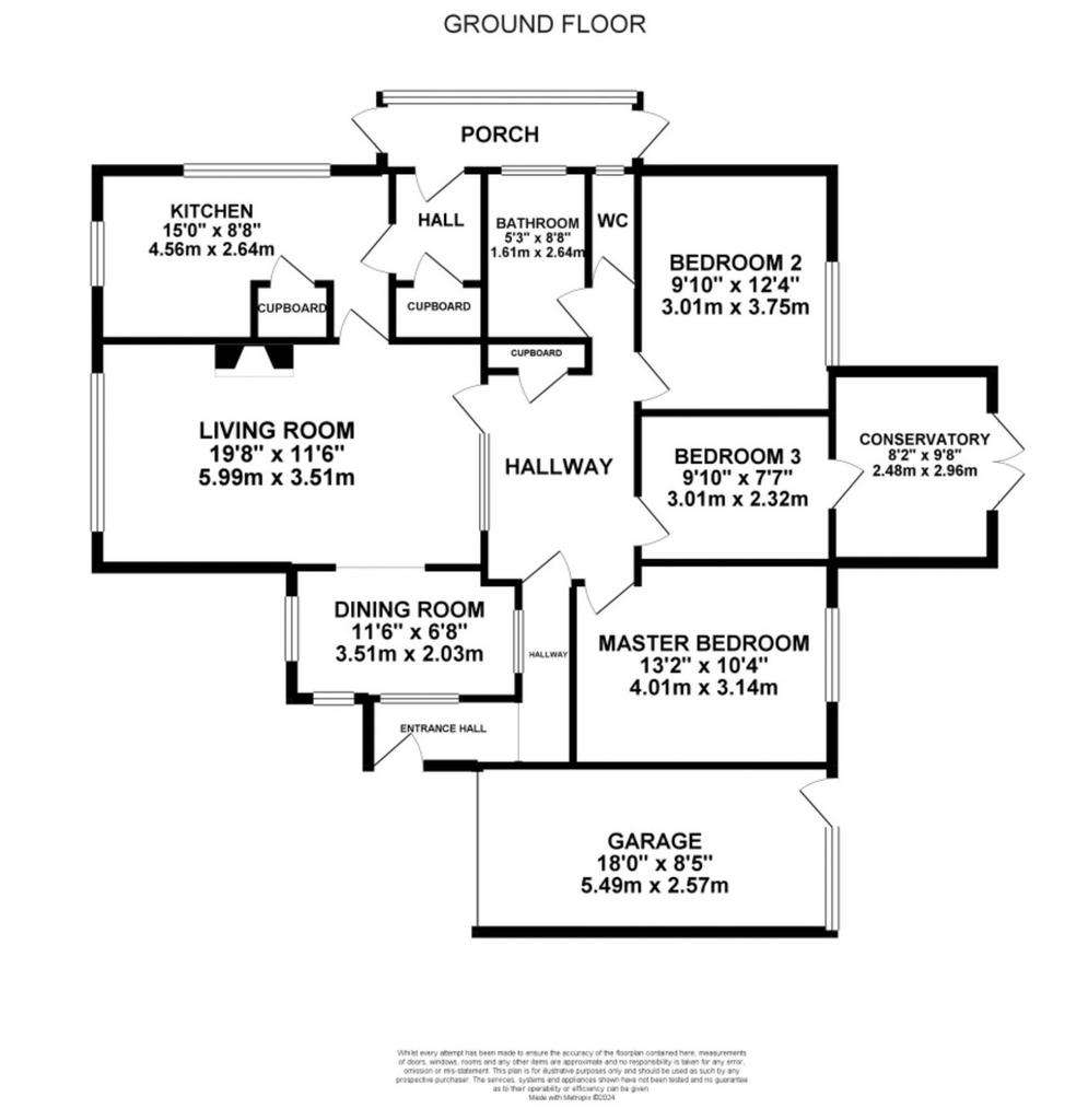 3 bedroom detached bungalow for sale - floorplan