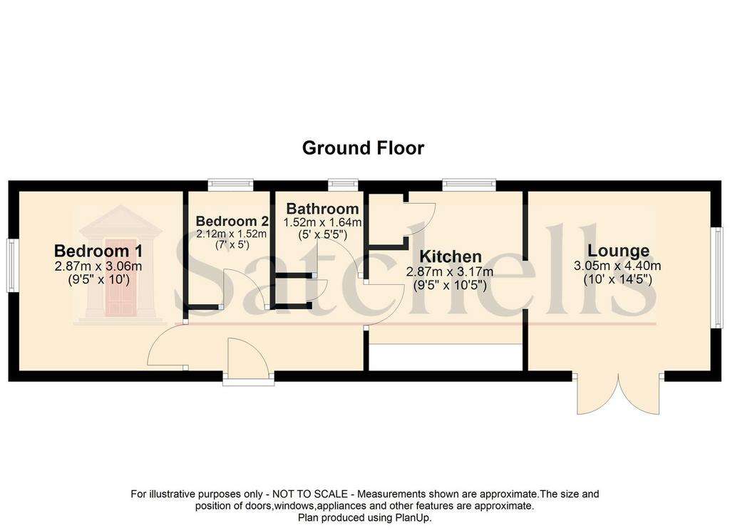 2 bedroom park home for sale - floorplan