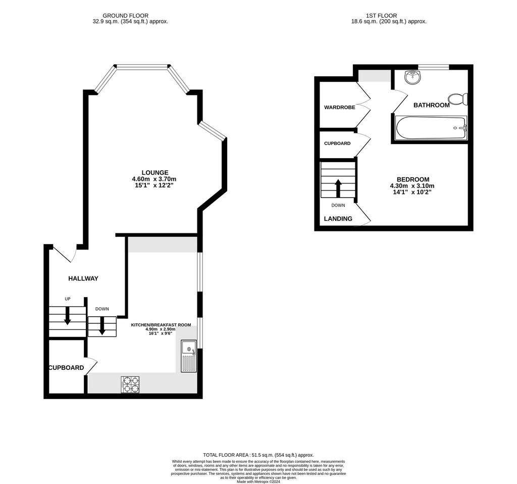 1 bedroom maisonette for sale - floorplan