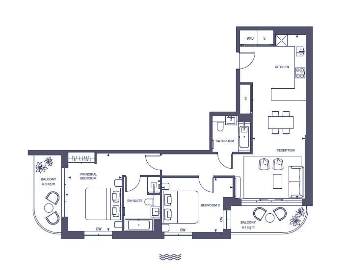 2 bedroom flat to rent - floorplan