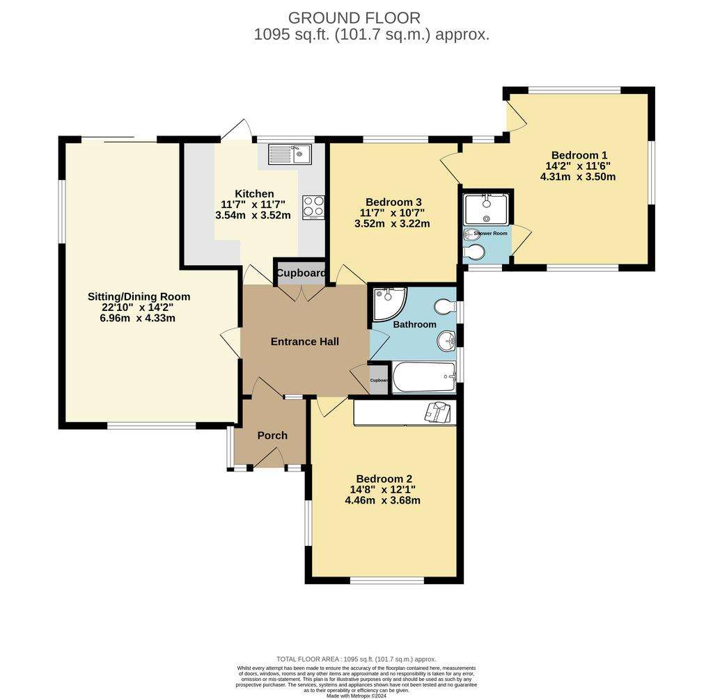 3 bedroom bungalow for sale - floorplan