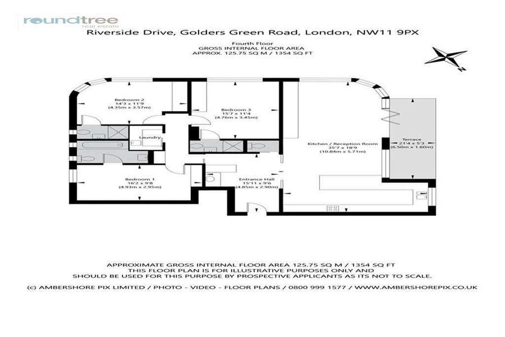 3 bedroom flat to rent - floorplan