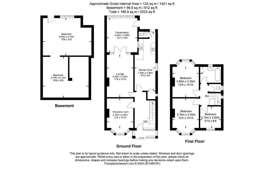 3 bedroom semi-detached house for sale - floorplan