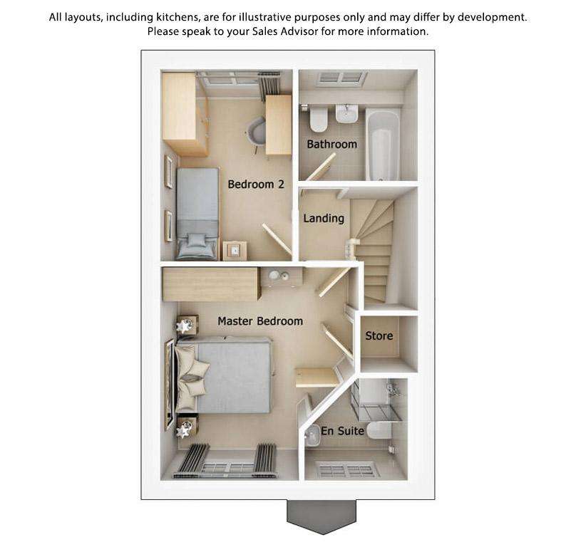 2 bedroom semi-detached house for sale - floorplan