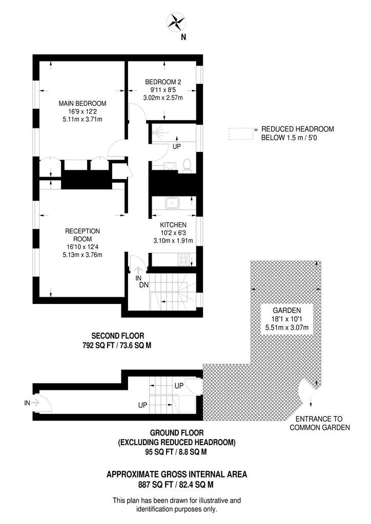 2 bedroom flat to rent - floorplan