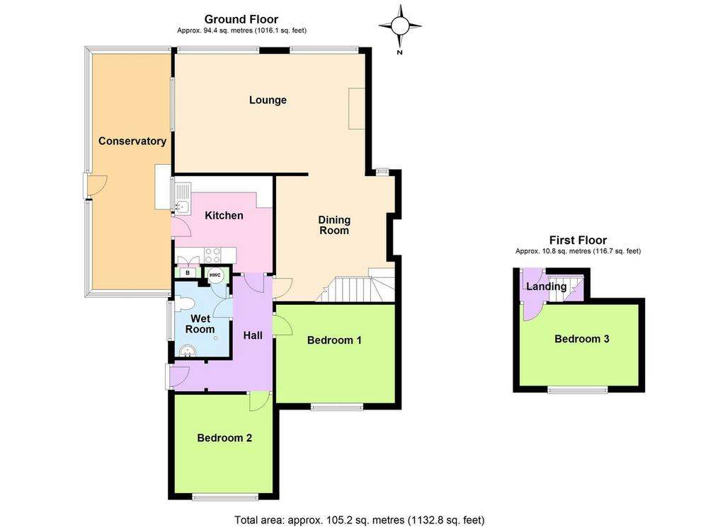 3 bedroom semi-detached bungalow for sale - floorplan