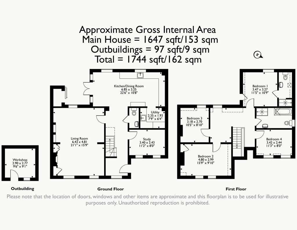 4 bedroom semi-detached house for sale - floorplan