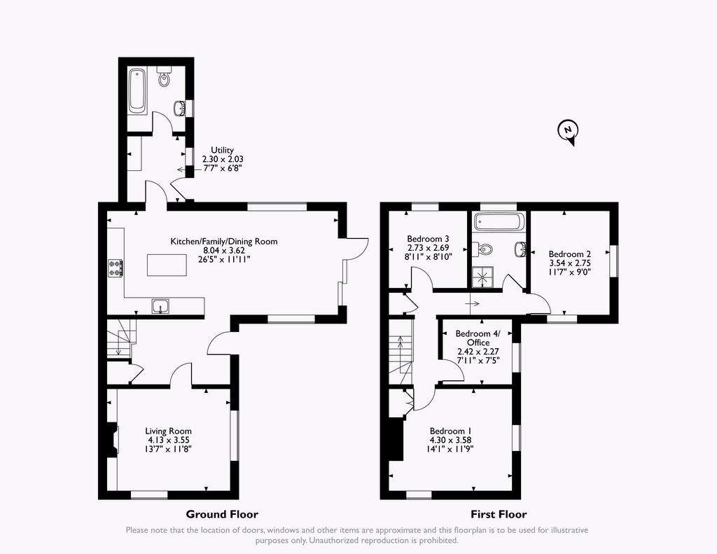 4 bedroom semi-detached house for sale - floorplan