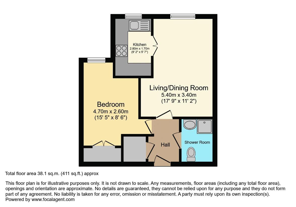 1 bedroom flat for sale - floorplan