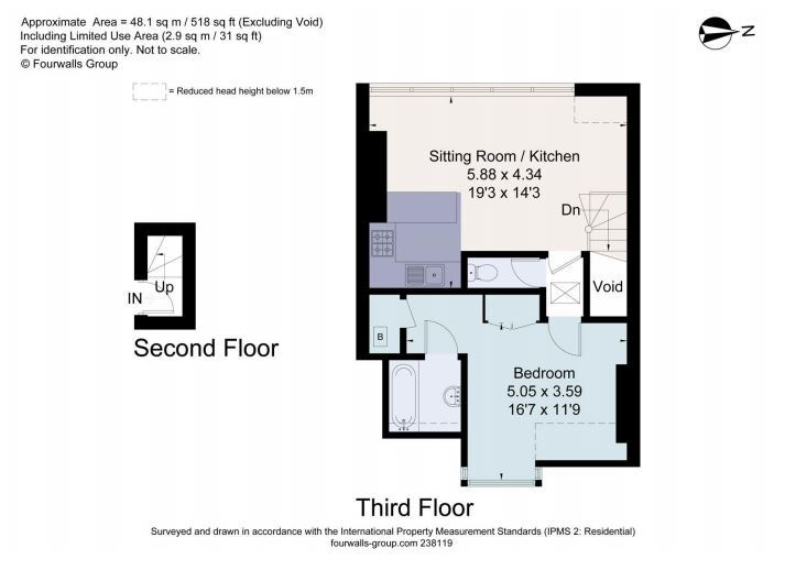 1 bedroom flat for sale - floorplan