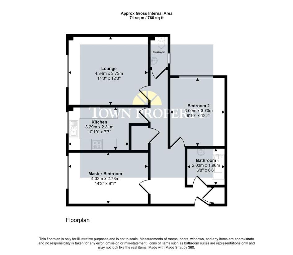 2 bedroom flat for sale - floorplan