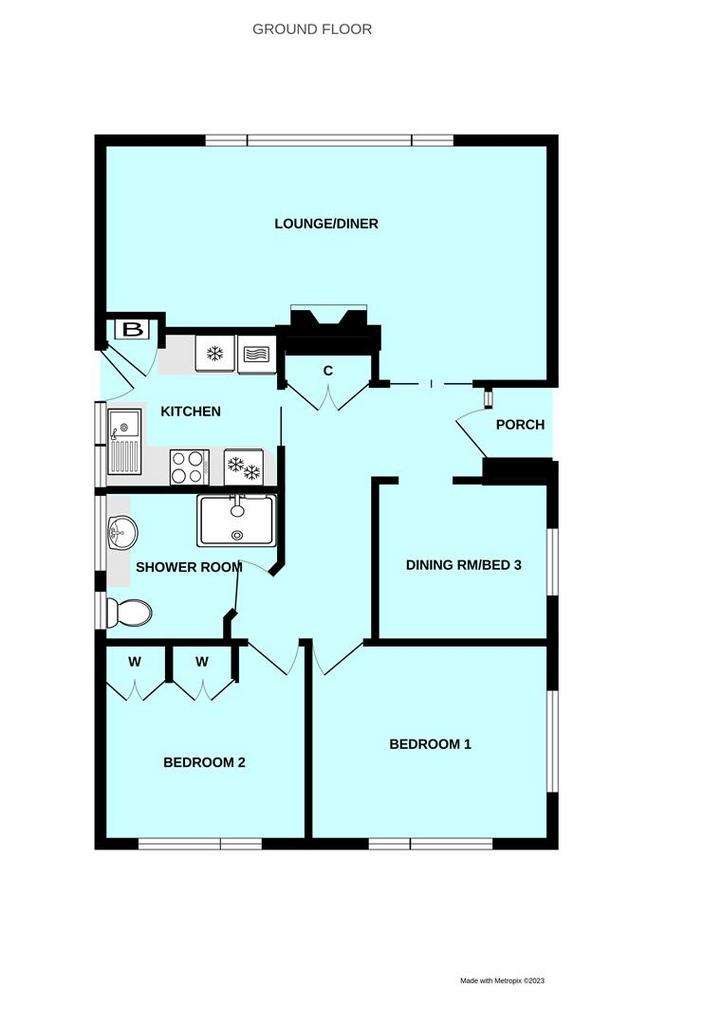 3 bedroom detached bungalow for sale - floorplan